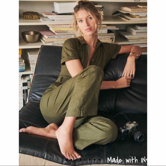 Sezane Pants - Sezane Olive Jumpsuit